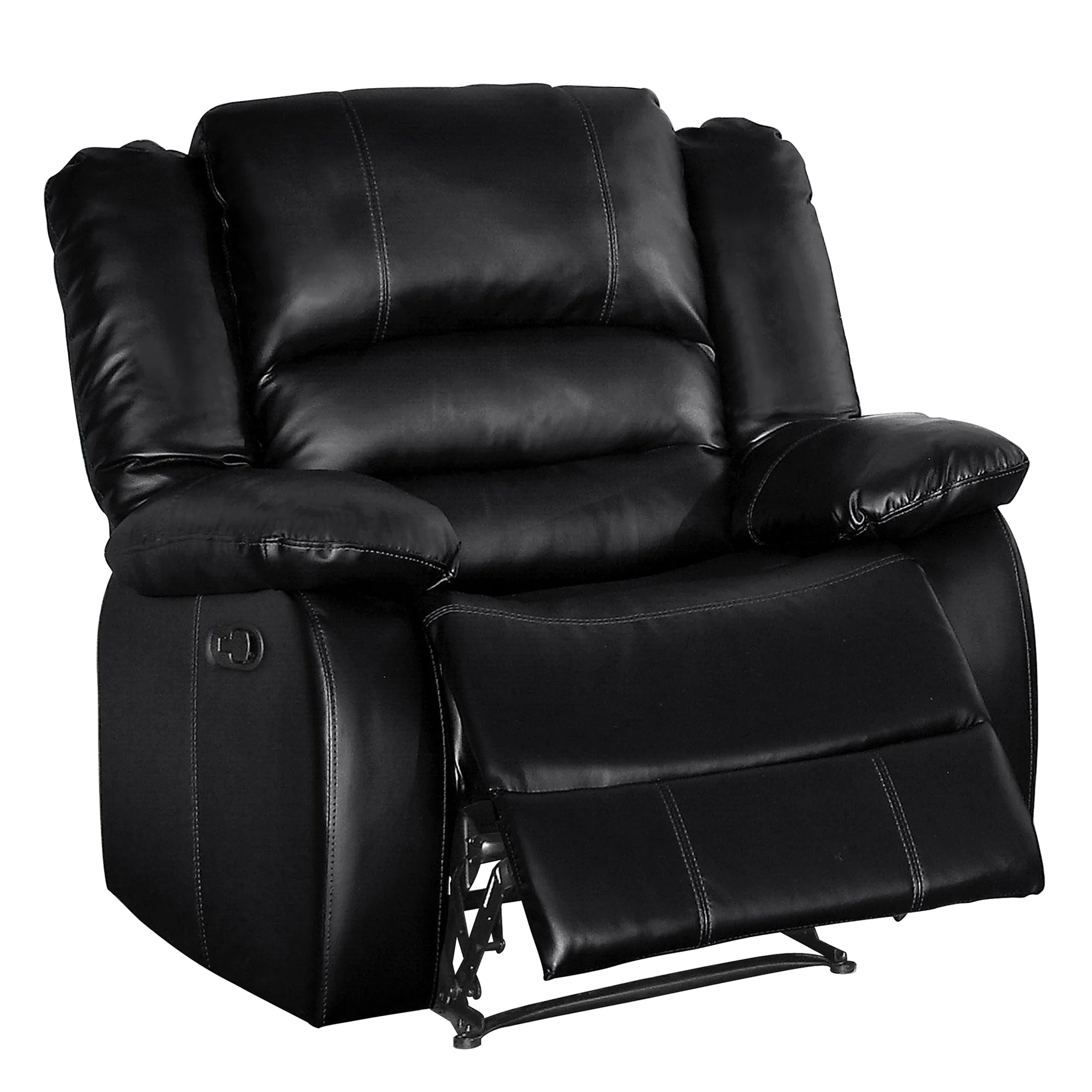 Black Faux Leather Reclining Chair F90426