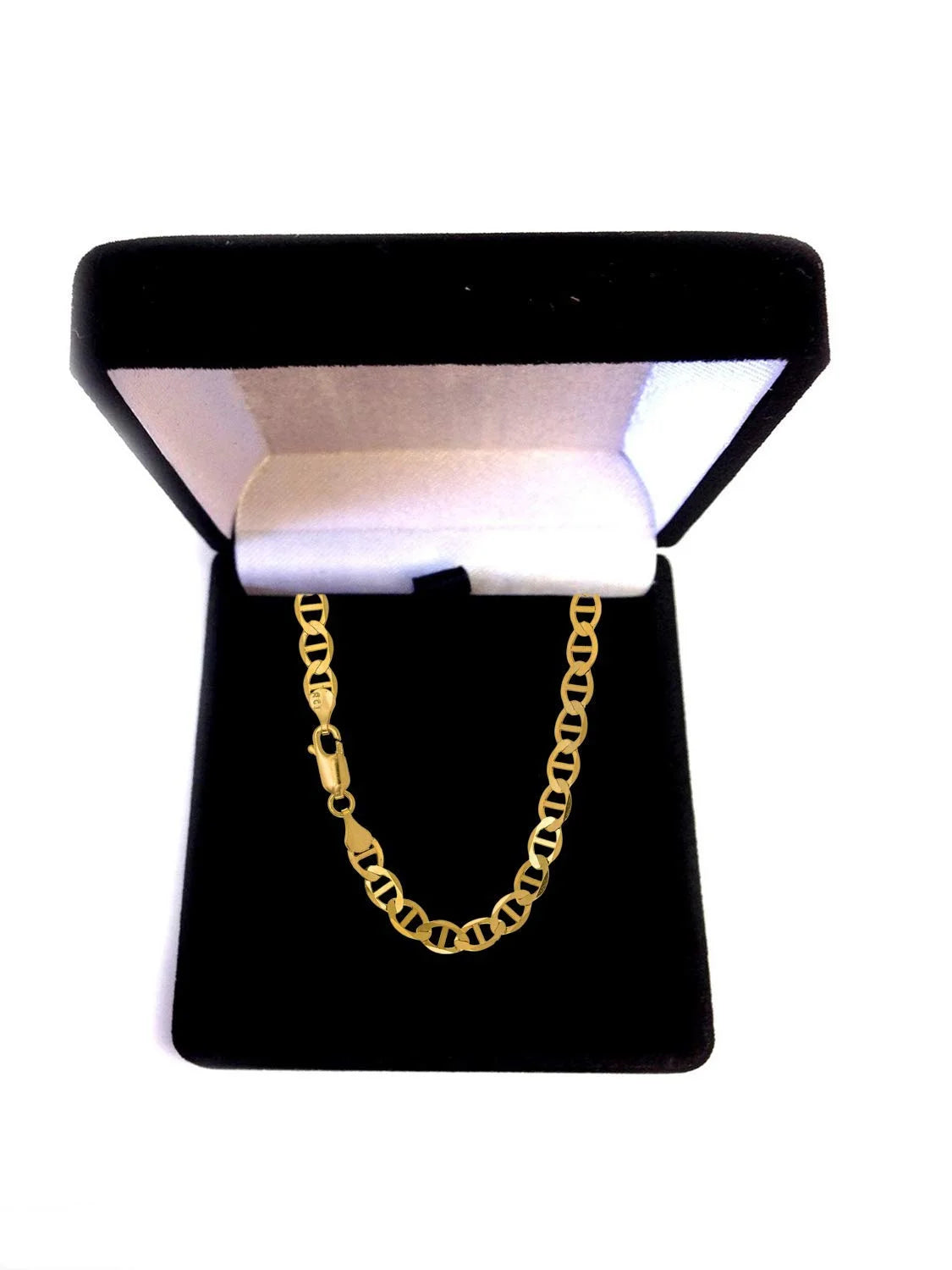 10k Solid Yellow Gold Mariner Chain Anklet, 10 Inches C645