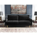 Black Velvet Round Arm Sofa B412498
