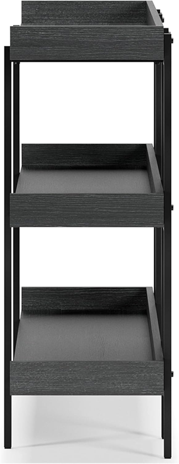 Black 3-Tier Bookcase S142