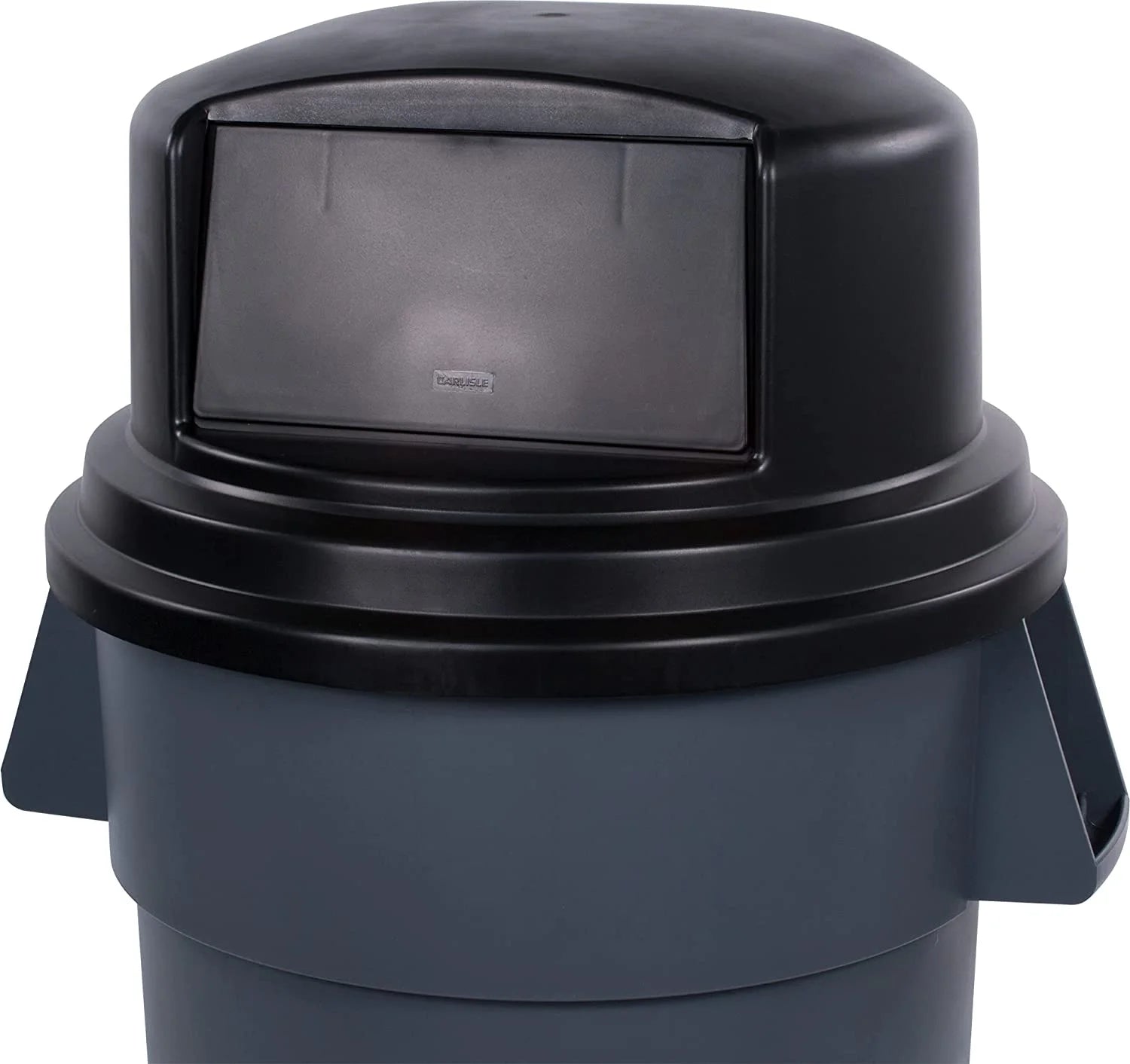 Black Round Trash Can Dome Lid with Hinged Door Q65420