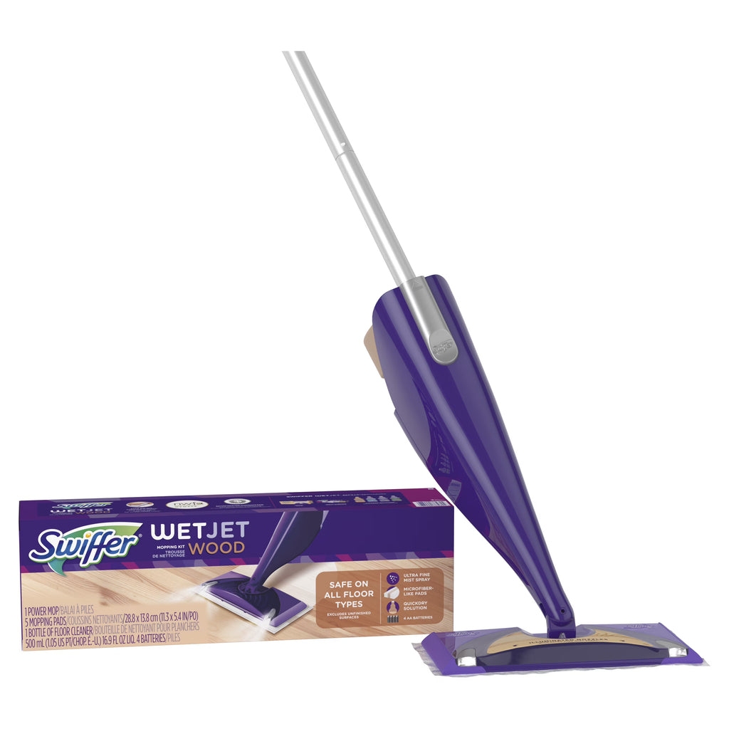 Wood Mop Starter Kit with Pads and Floor Cleaning Solution N447