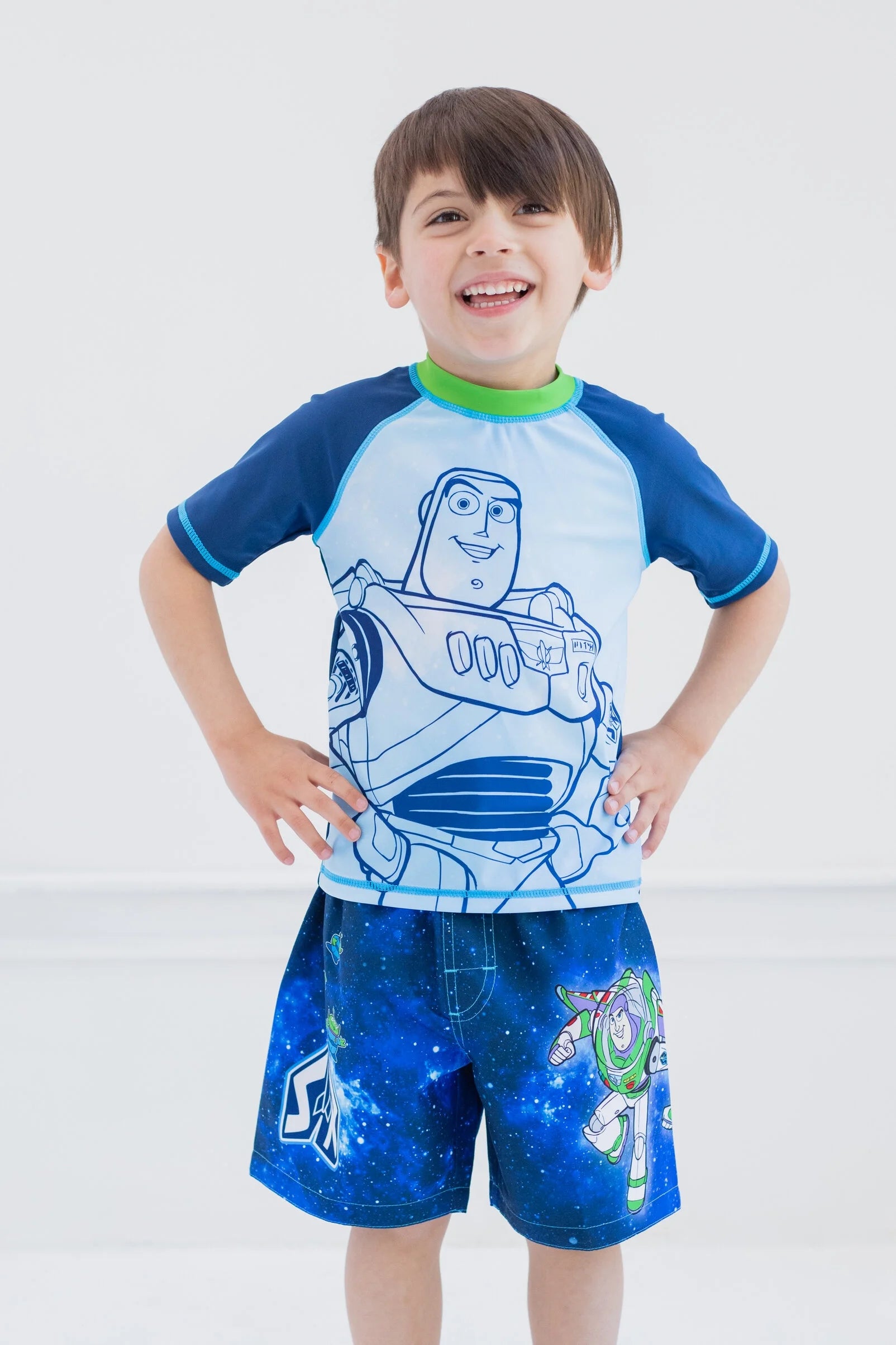 Toddler Boys Rash Guard and Swim Trunks Outfit Set X5094