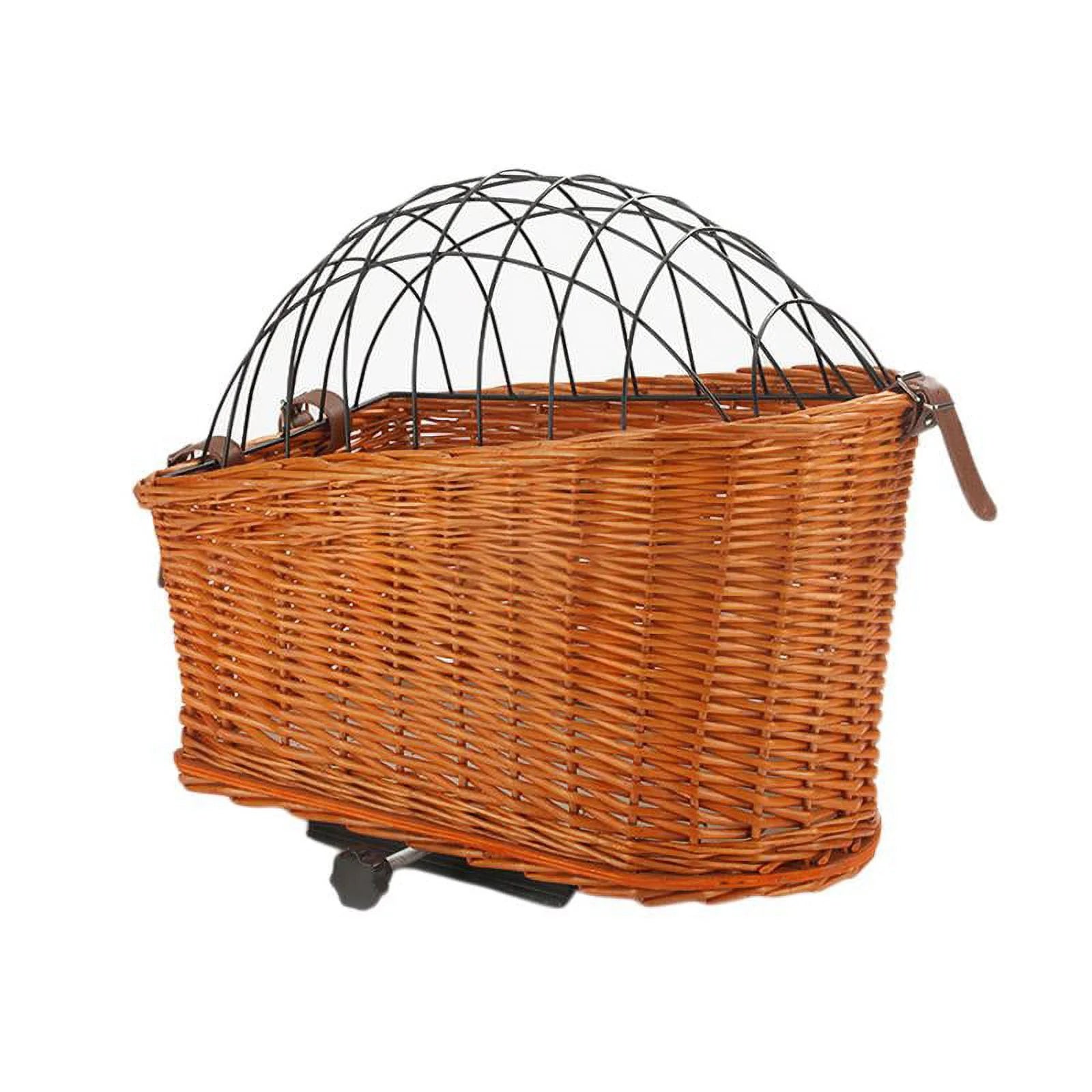 Handwoven Wicker Bike Basket with Wire B6560