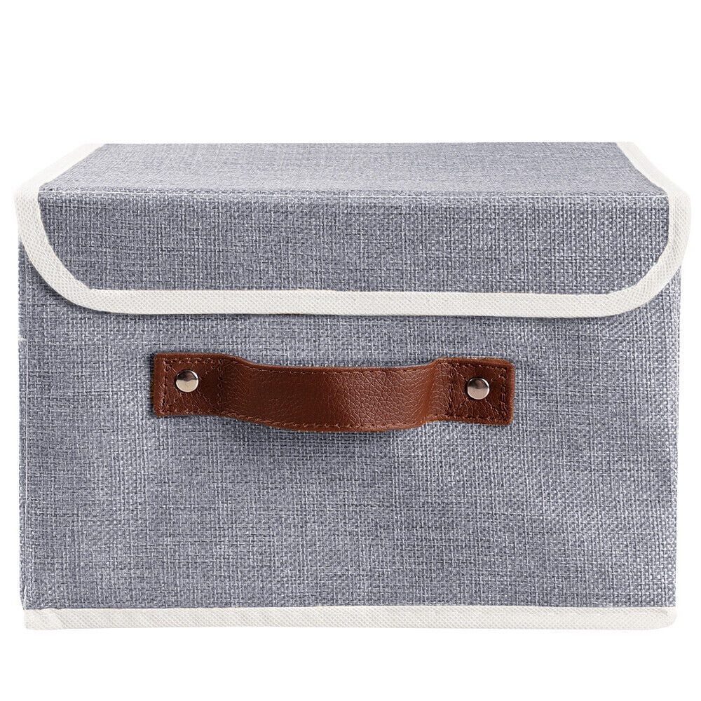 Linen Collapsible Fabric Storage Box with Handle, 6 Pack M31701
