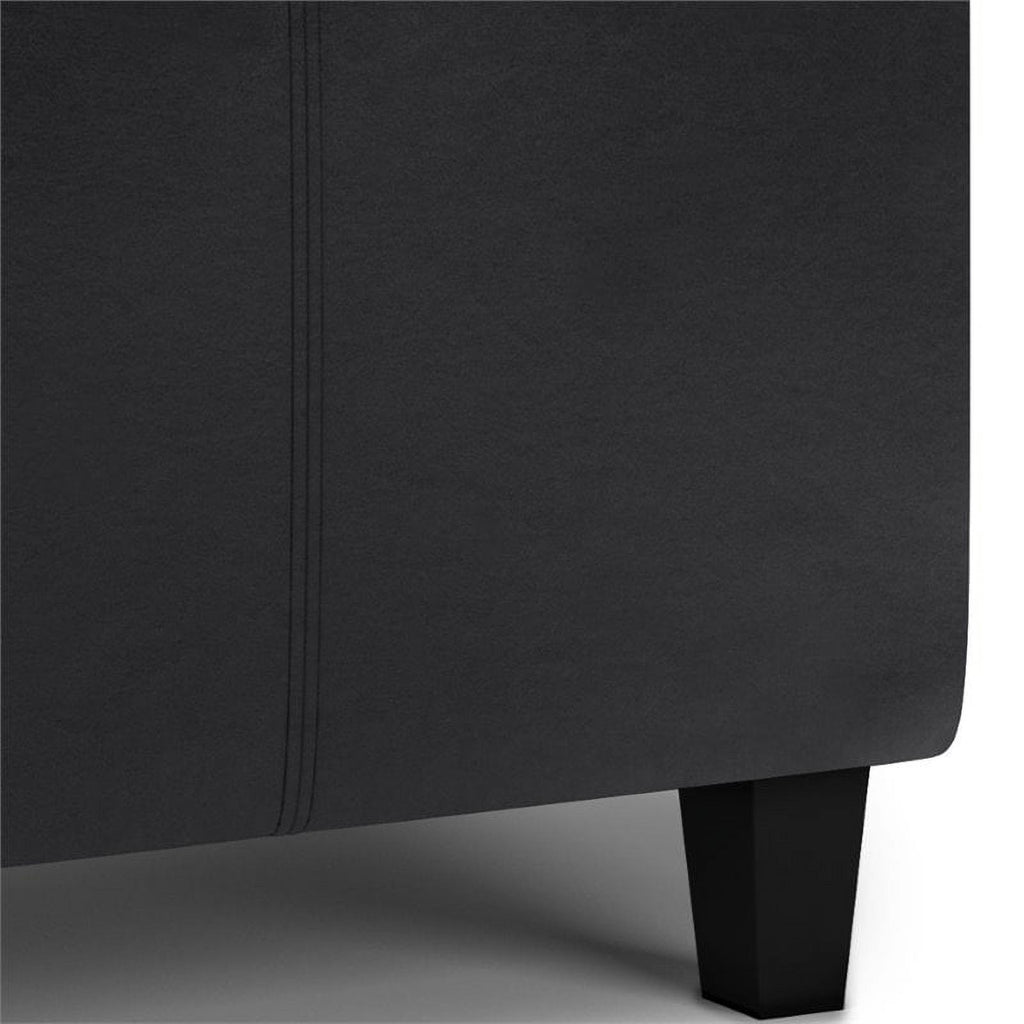 Faux Leather Storage Ottoman in Midnight Black A889282