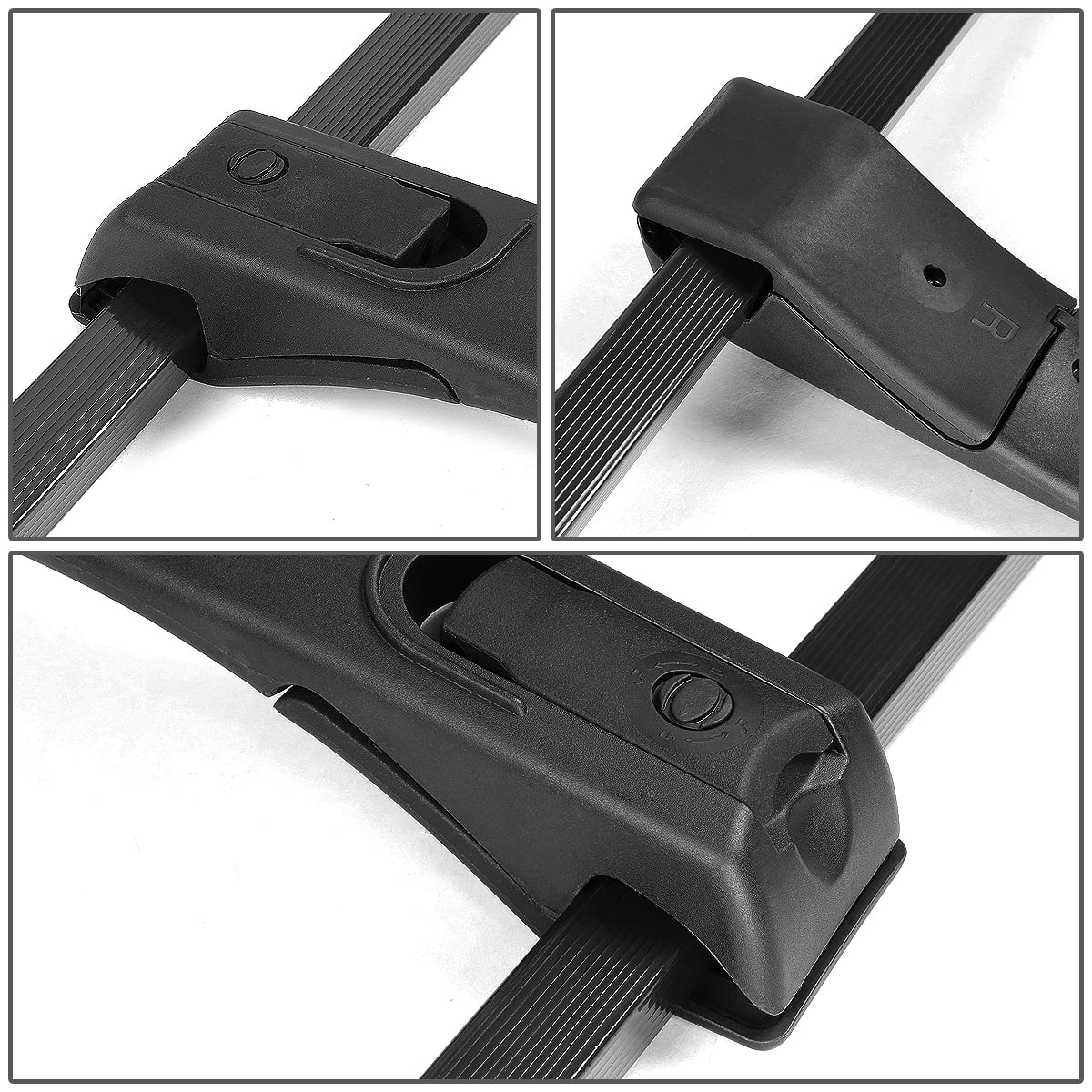 Pair Black Aluminum Roof Rack Cross Bars Y300884