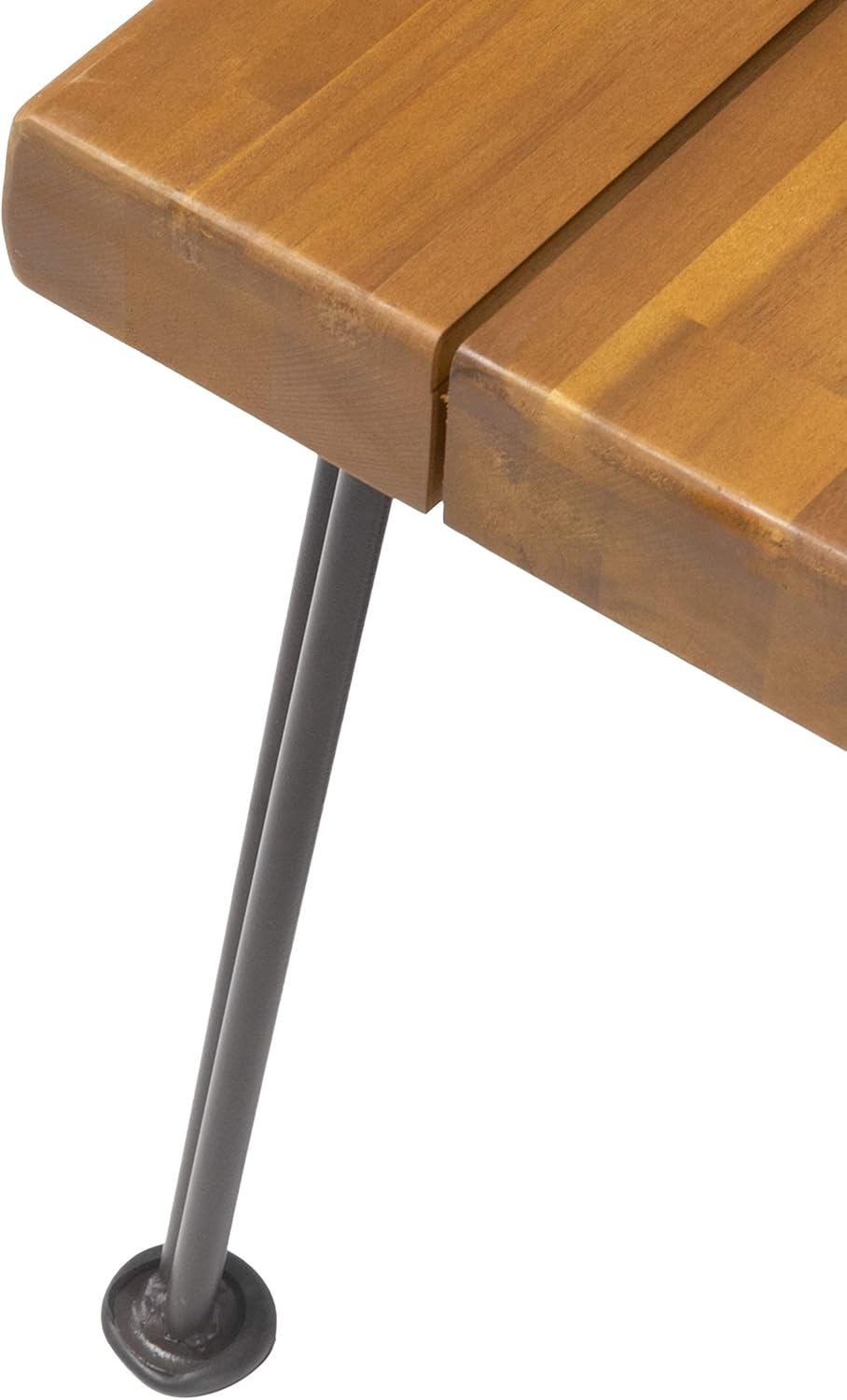 Teak and Rustic Metal Acacia Wood Bench J98580