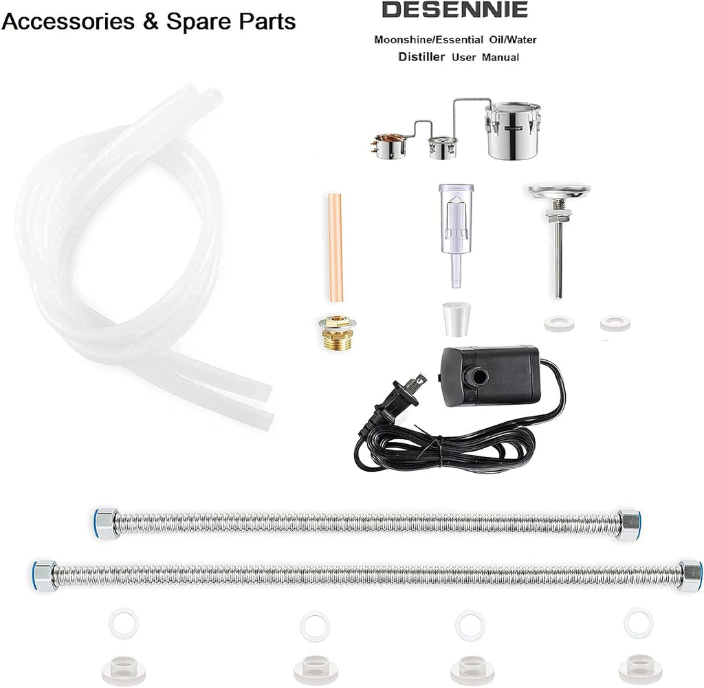 5Gal 20L Alcohol Still with Electric Circulating Pump, Thumper Keg, Copper Tube Distiller, Home Brewing Kit L34863