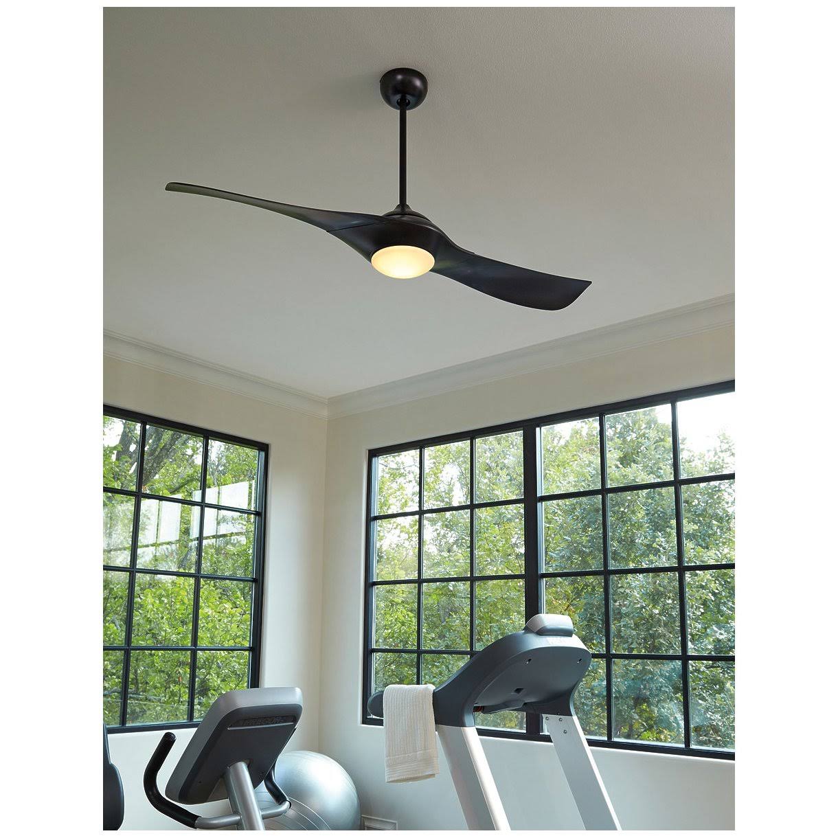 Flat Black Ceiling Fan With Blades Included D689709