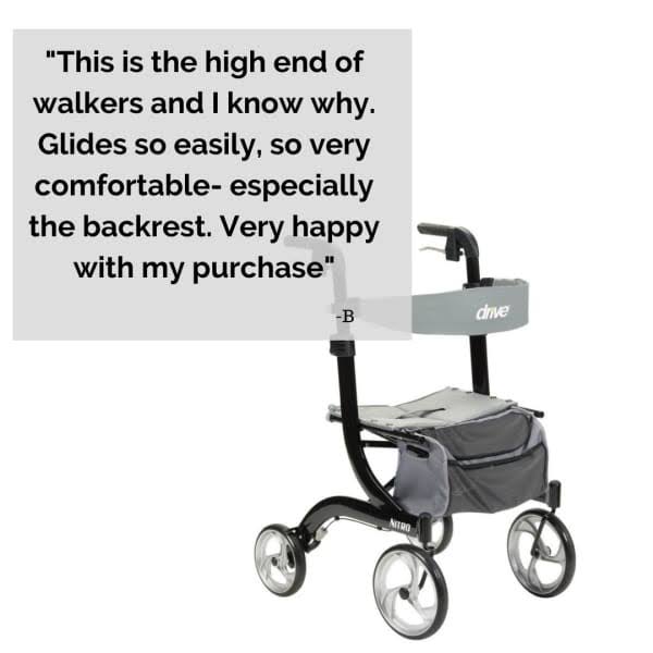 Petite Black Rollator Walker C5795