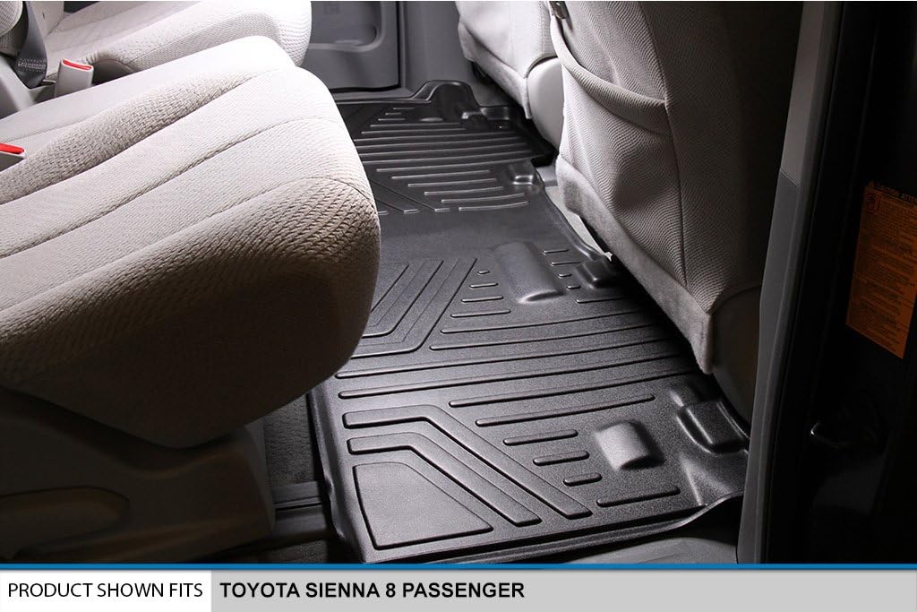 Black Custom Floor Mats 3 Rows and Cargo Liner Set N926