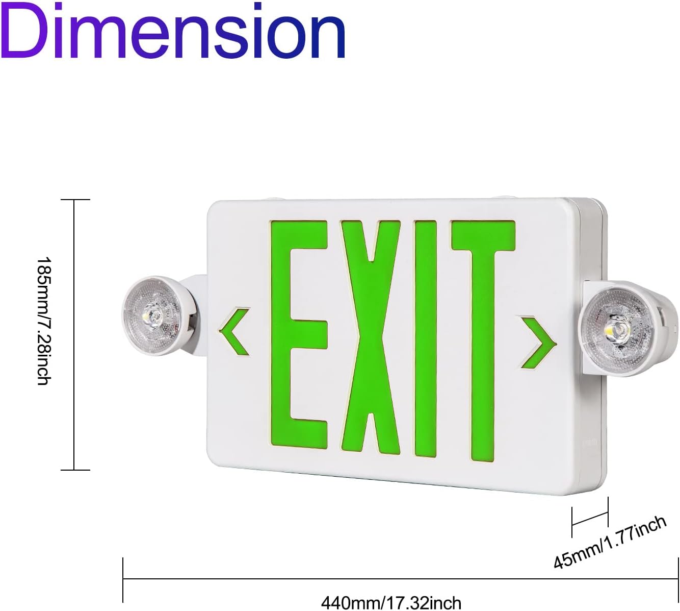 4PCS Green LED Exit Sign with Emergency Lights I248
