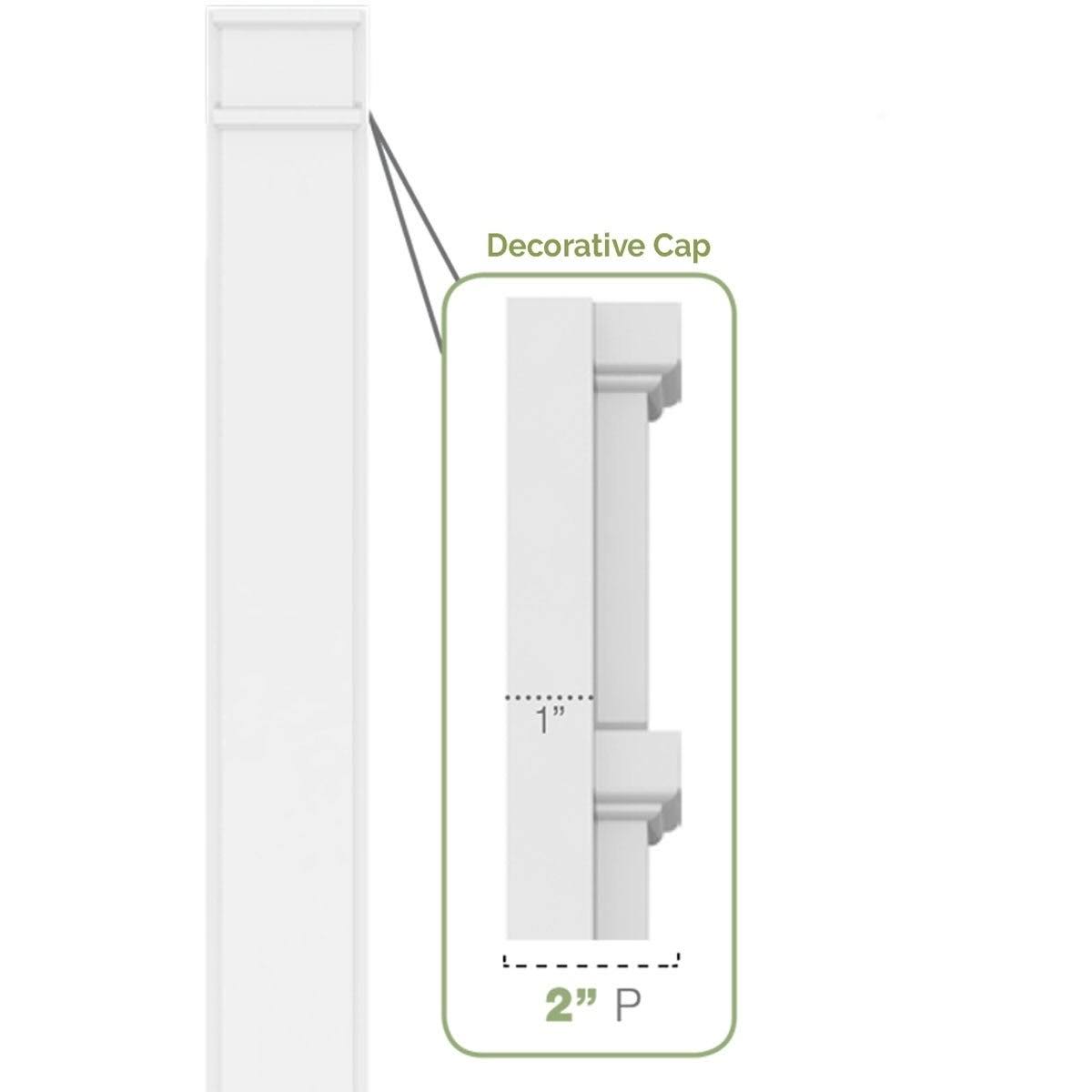 10x22W x 82x22H x 2x22P Flat Panel PVC Pilaster with Capital and Base (Pair) X741