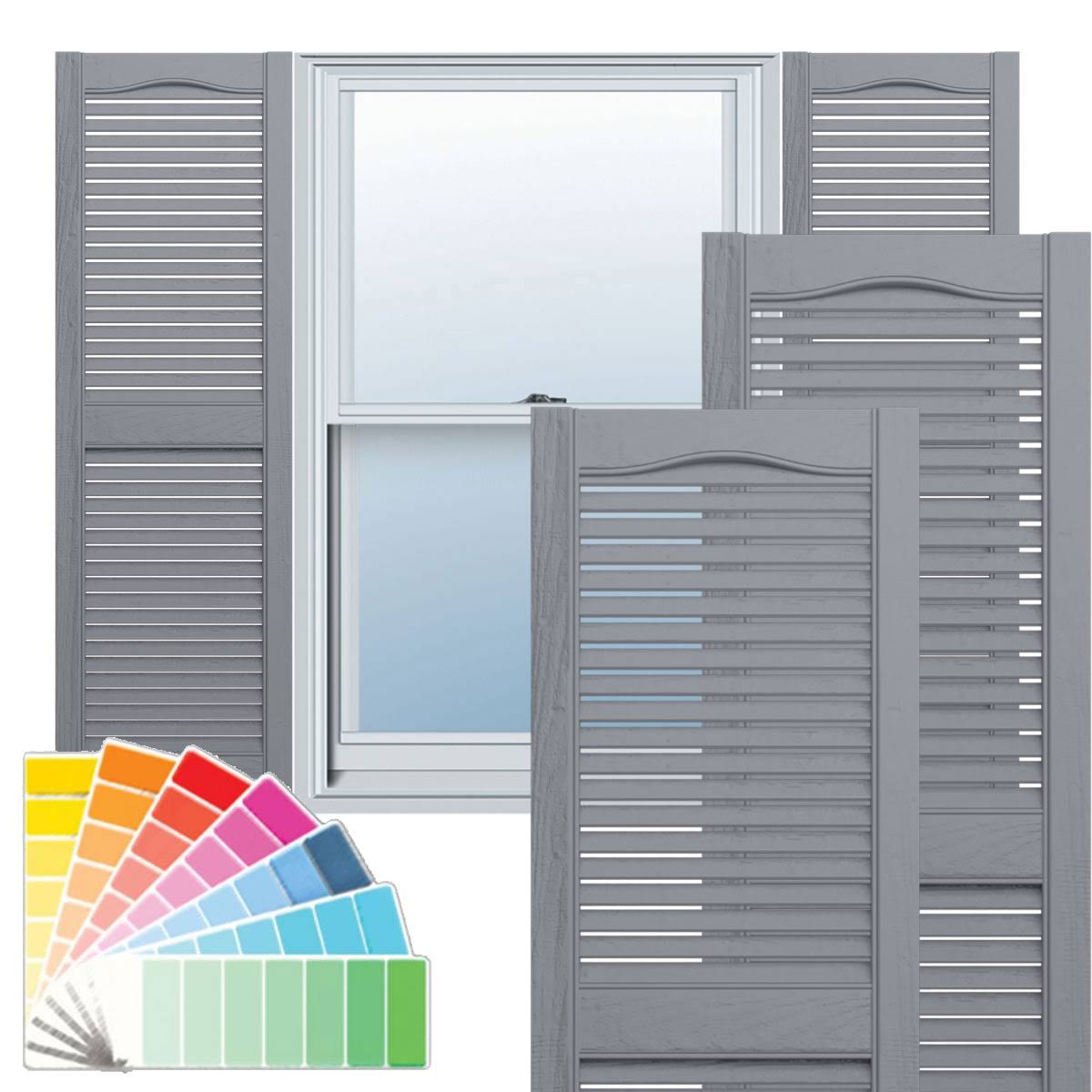 18x22W x 48x22H Vinyl Louver Shutters with Shutter-Loks V609