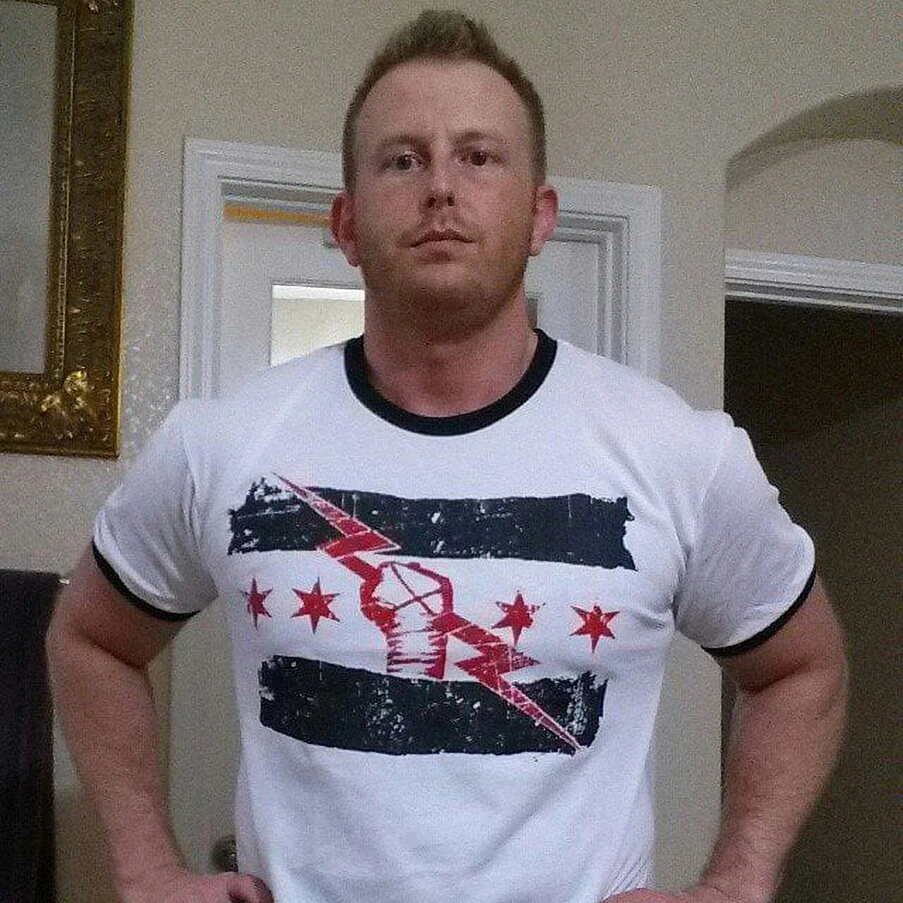 White Ringer T-shirt 4XL V841