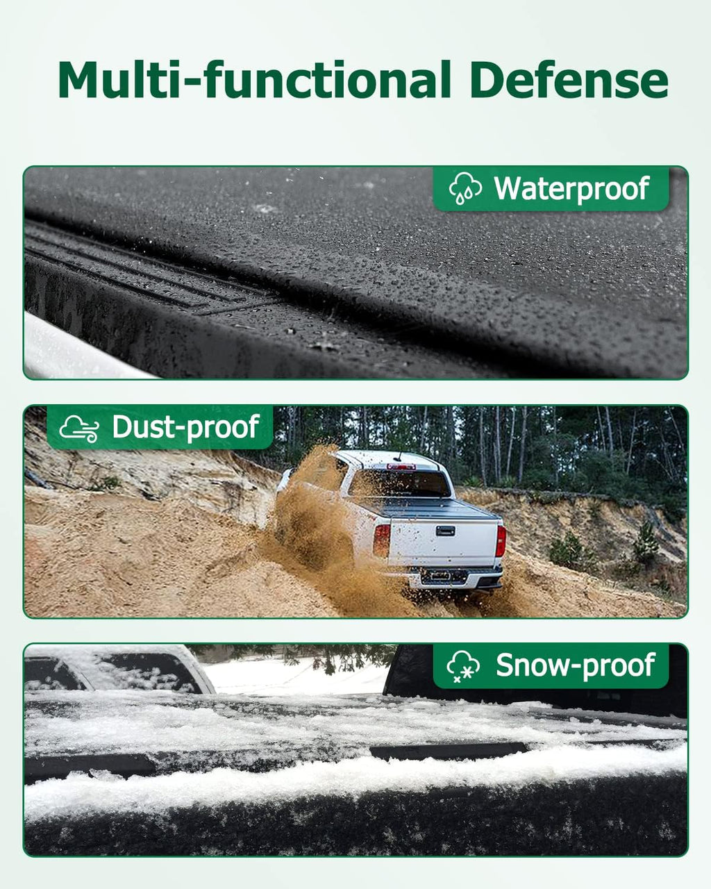 Truck Bed Cover Kit Soft Tri-Fold Tonneau Cover G39886