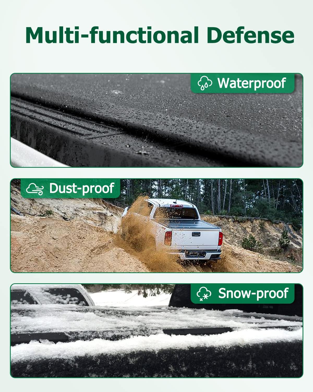 Truck Bed Cover Kit Soft Tri-Fold Tonneau Cover G39886