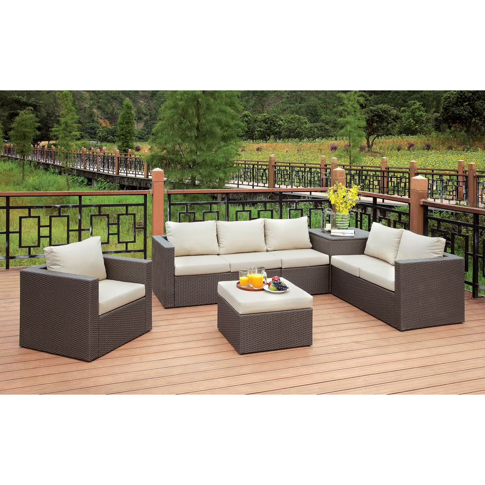 Brown Aluminum 6-Piece Outdoor Sofa Set X929