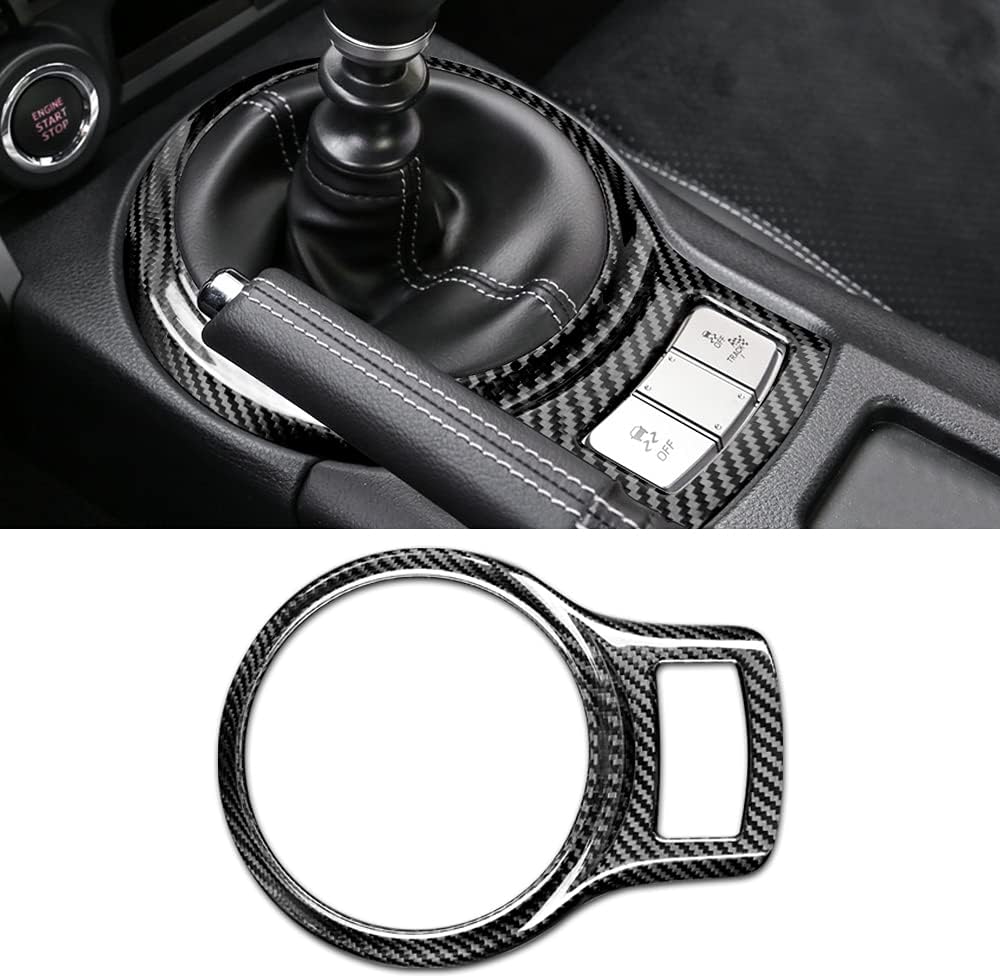 Carbon Fiber Gear Shift Panel Frame Cover Trim Sticker, Black R8673