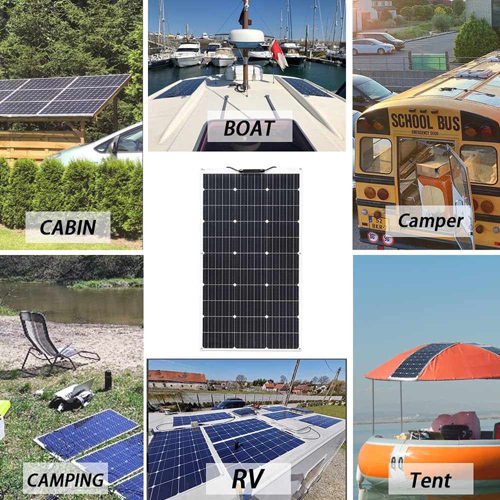 100W 12V Flexible Monocrystalline Solar Panel T1834