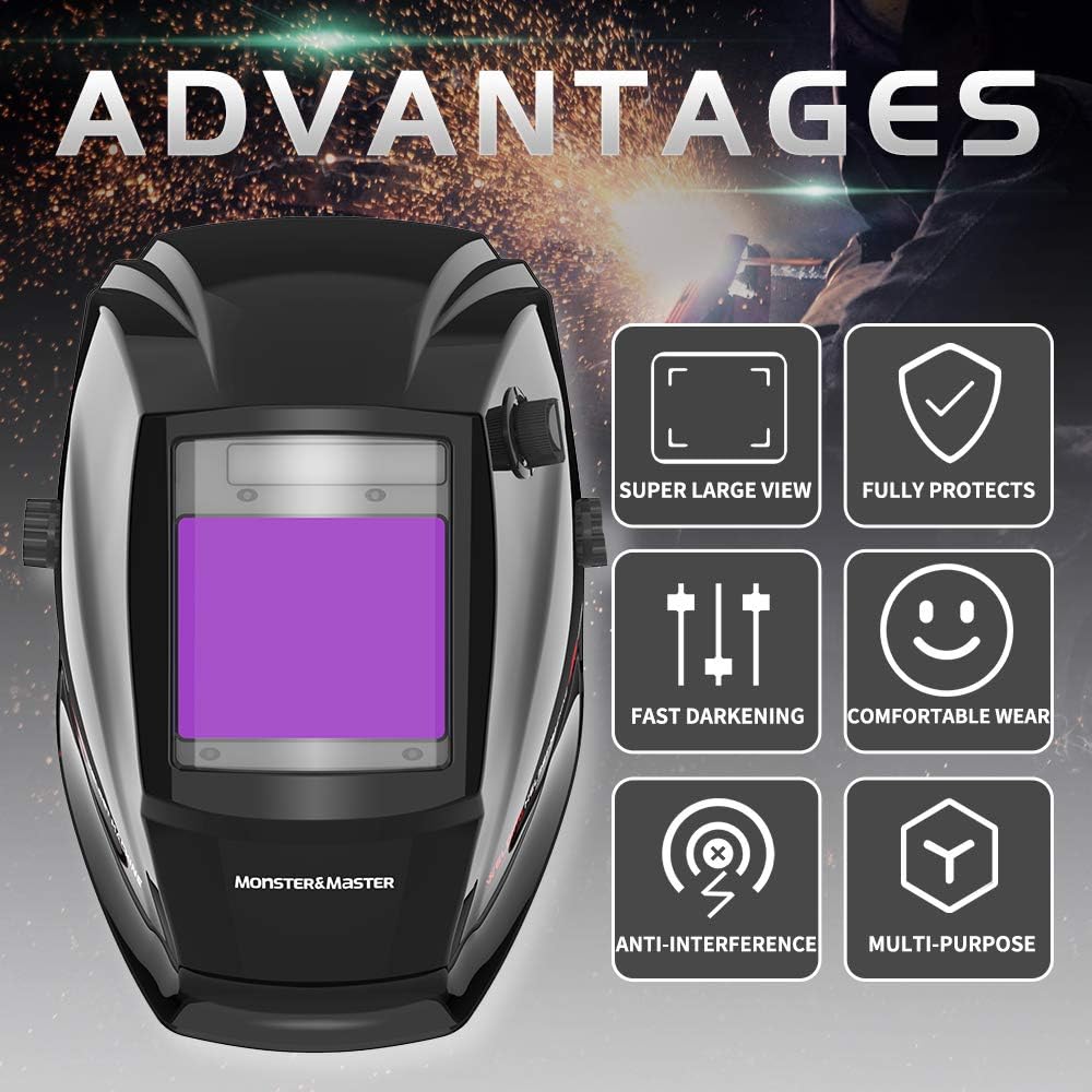 Auto Darkening Welding Helmet, 4 Arc Sensor, Pack of 2 C903