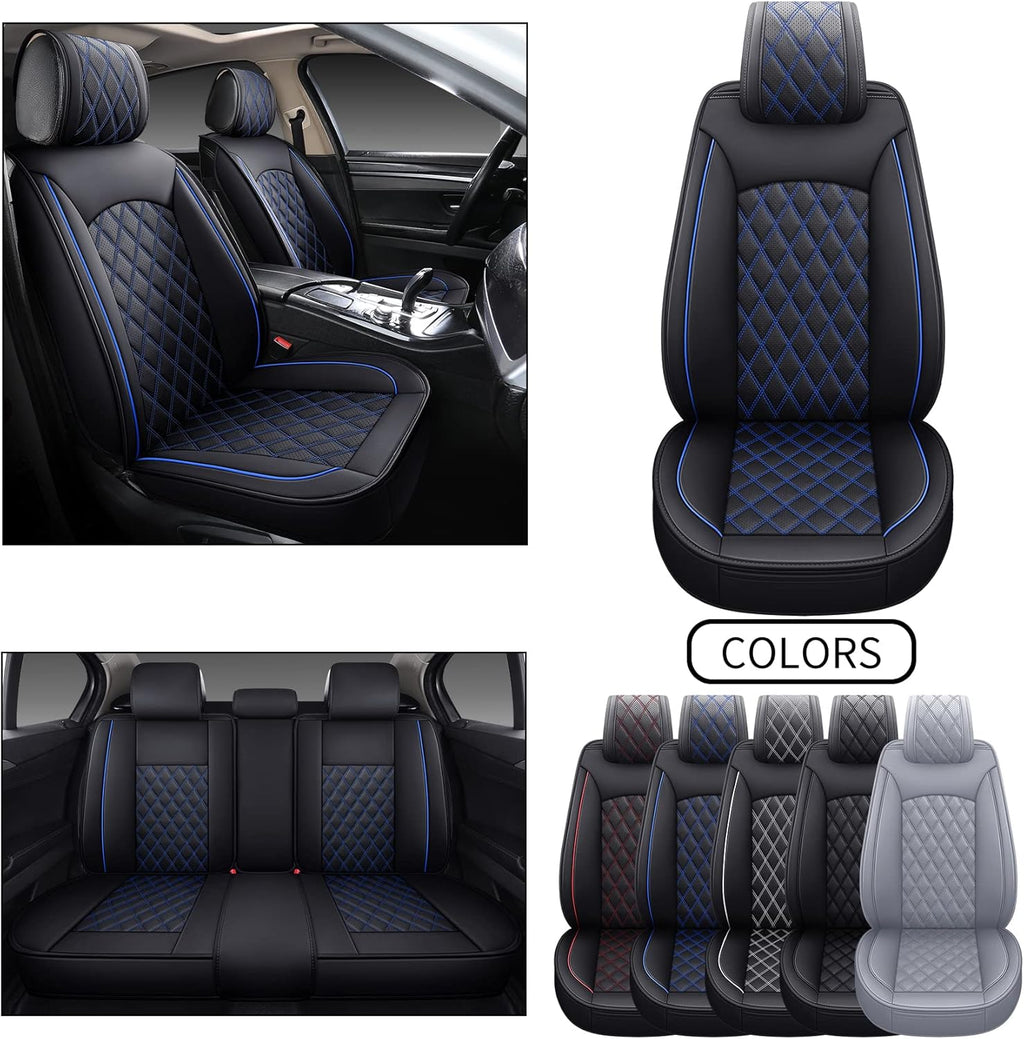 Black Faux Leather Full Set Seat Covers Z45095