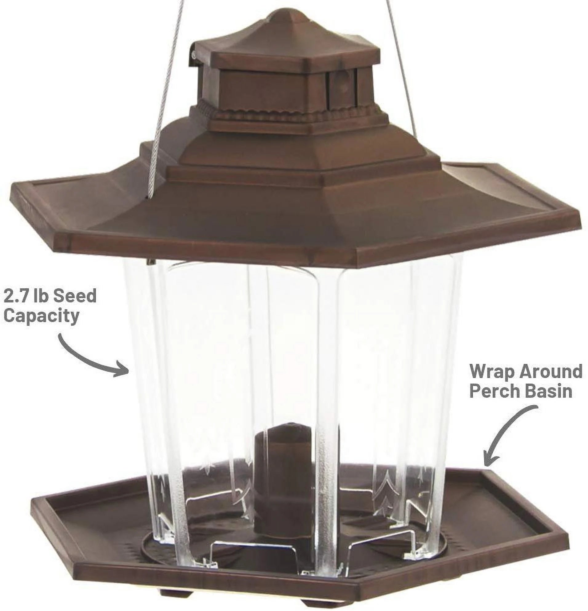 Brown Gazebo Wild Bird Feeder E901809