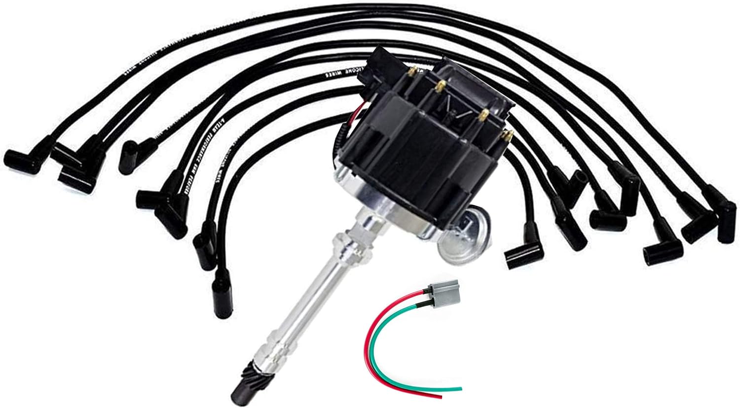 HEI Distributor Complete Kit with Spark Plug Wires and Pigtail Harness W8934