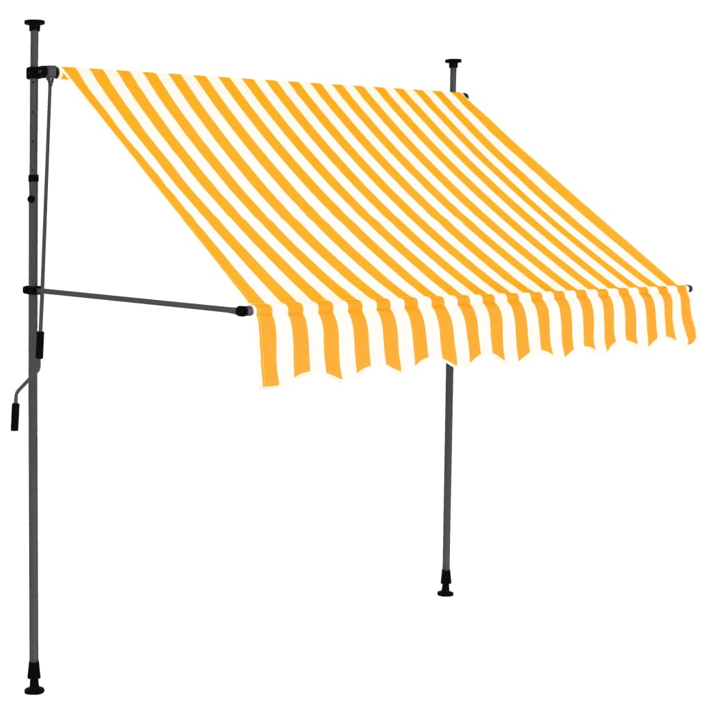 Manual Retractable Awning with 78.7" White and Orange G7780