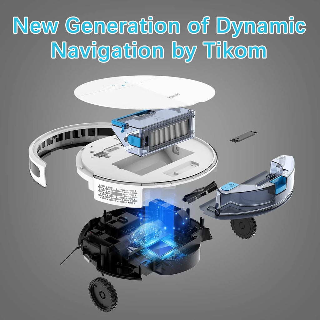 White Robot Vacuum and Mop, 2700Pa L556