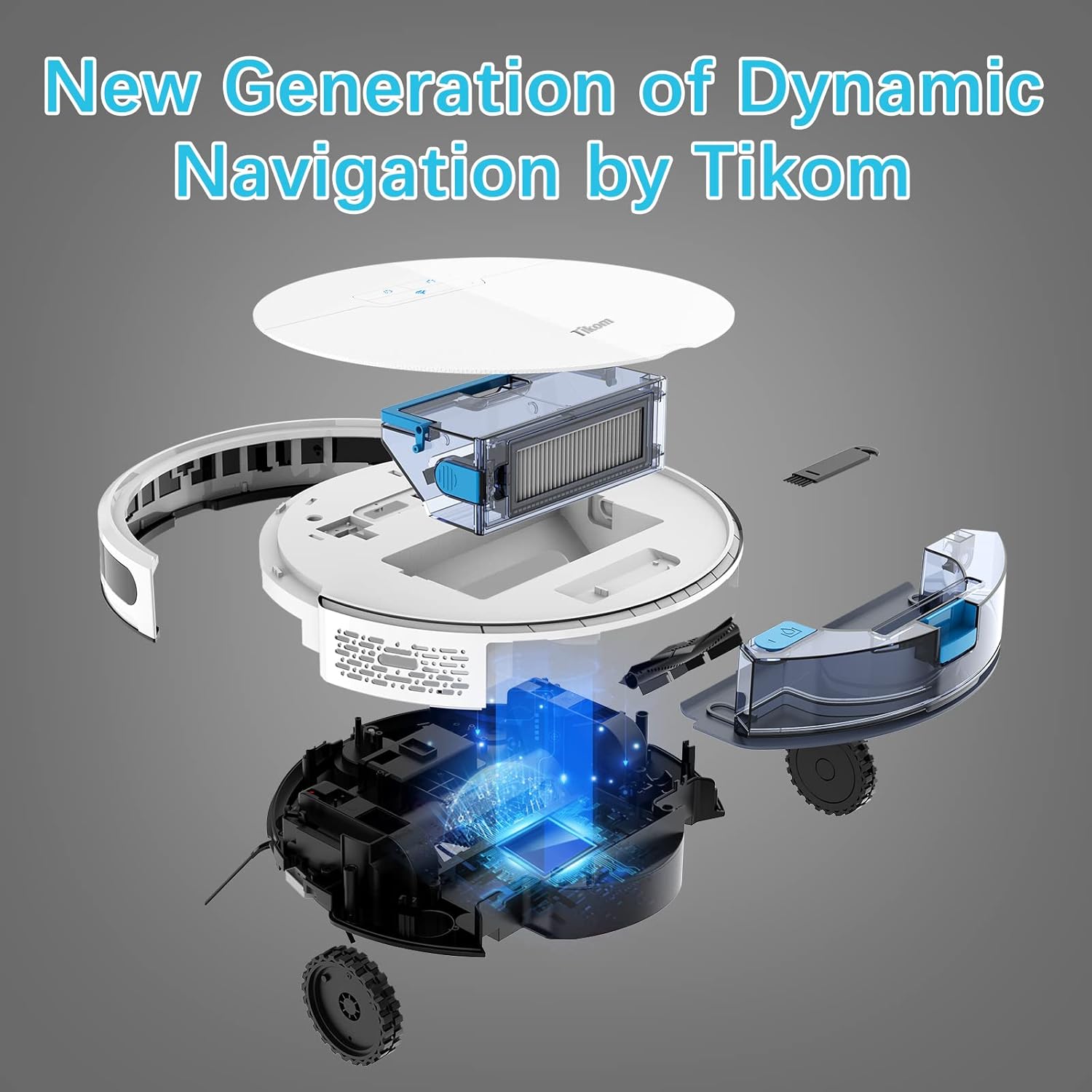 White Robot Vacuum and Mop, 2700Pa L556