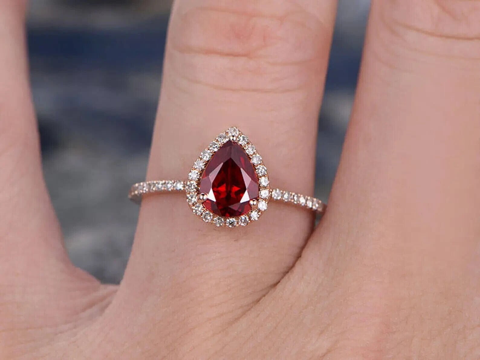 14k Rose Gold Garnet Ring B918819