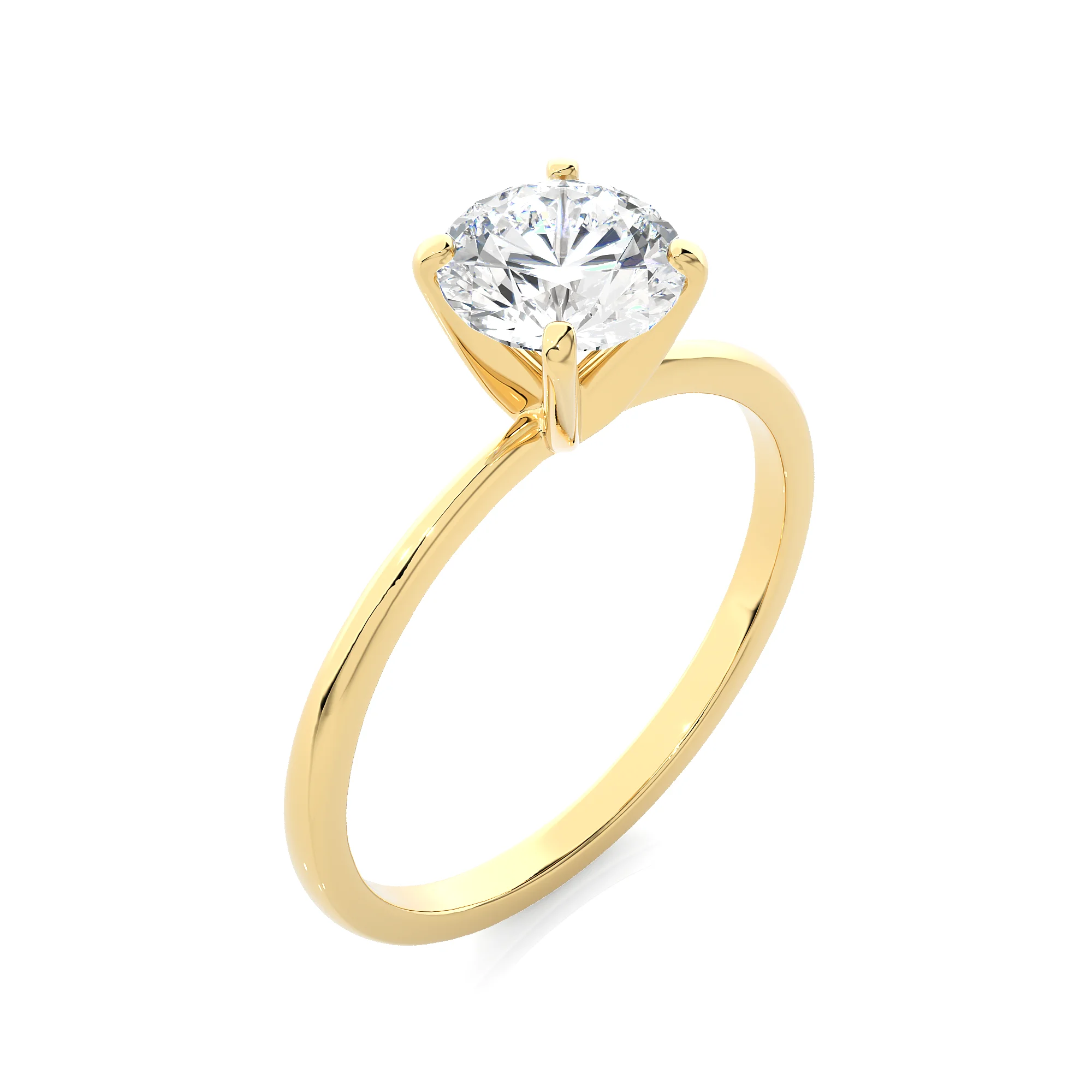 Classic Solitaire Engagement Ring in 14k Yellow Gold T272