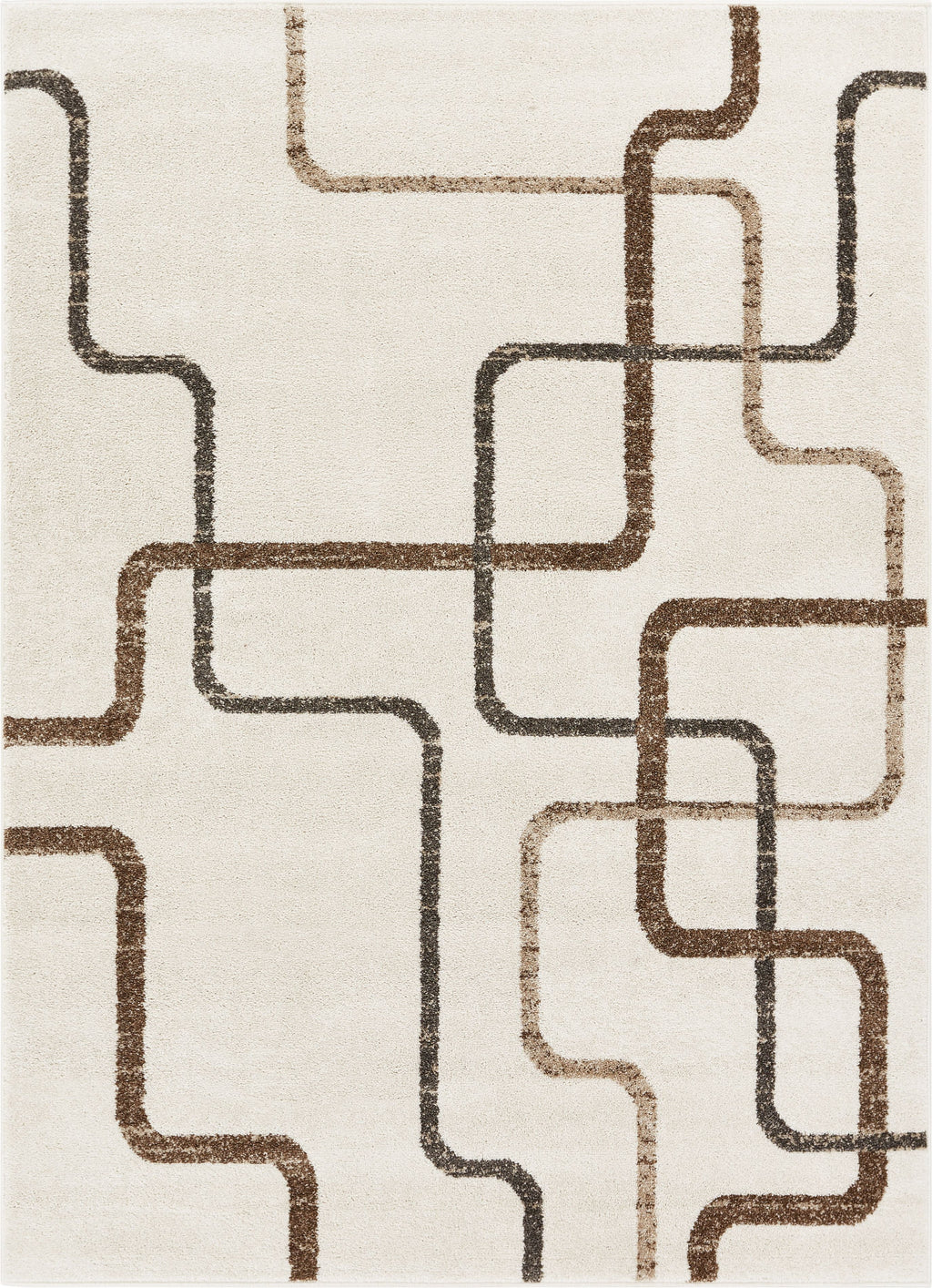 Vintage Distressed Geometric Ivory Area Rug Z688746