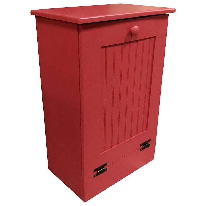 Red Wooden Pull Out Trash Can I307563