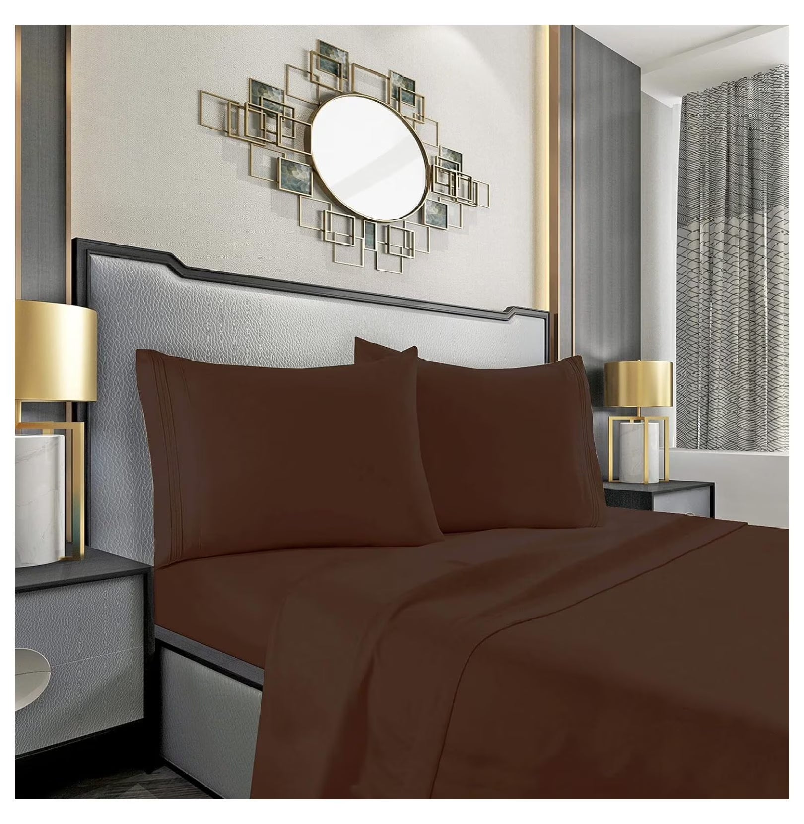 King 4 Piece Sheet Set with Pillowcases, Deep Pocket E40617