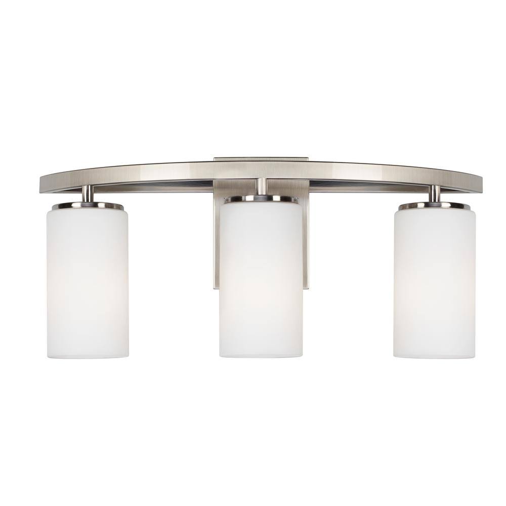 3-Light Brushed Nickel Bath Light E8504