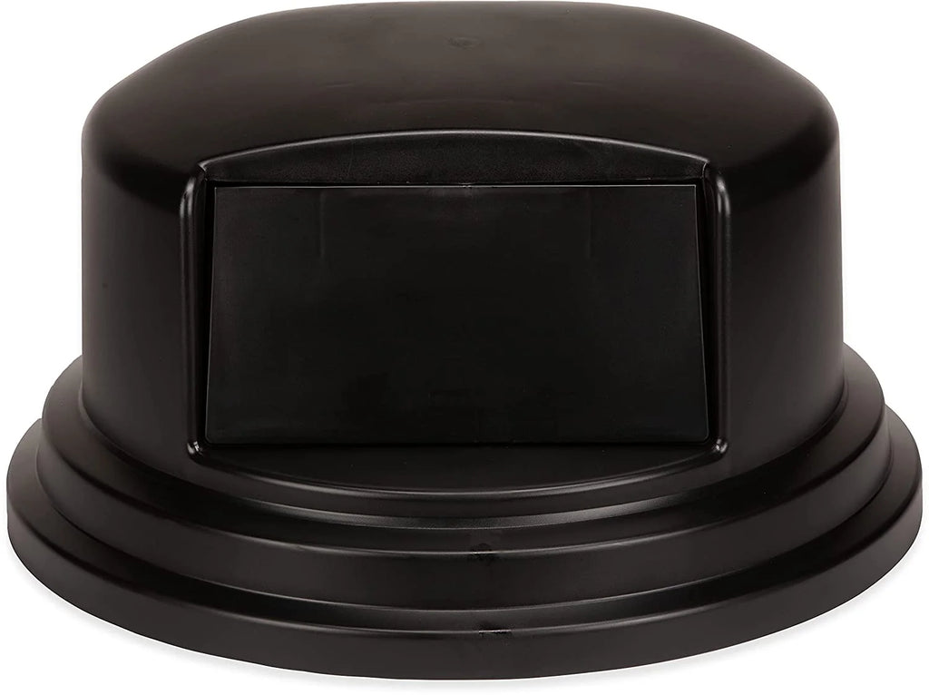 Black Round Trash Can Dome Lid with Hinged Door Q65420