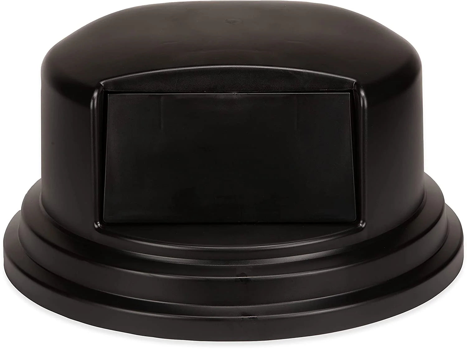 Black Round Trash Can Dome Lid with Hinged Door Q65420