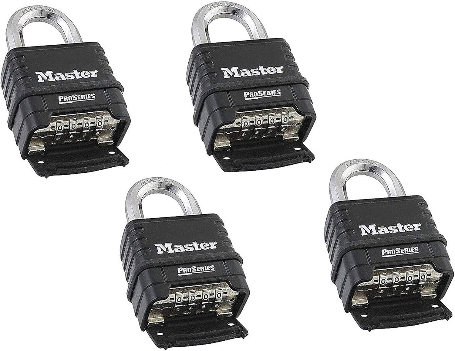 Combination Padlock 4 Pack Black/Silver L118