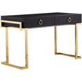 Black Ash Veneer Stainless Steel Desk W3797