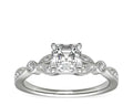 14K White Gold Solitaire Ring with Accents T8677