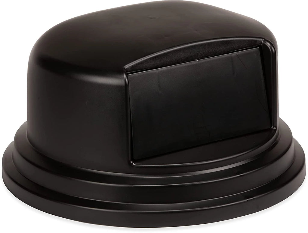 Black Round Trash Can Dome Lid with Hinged Door Q65420