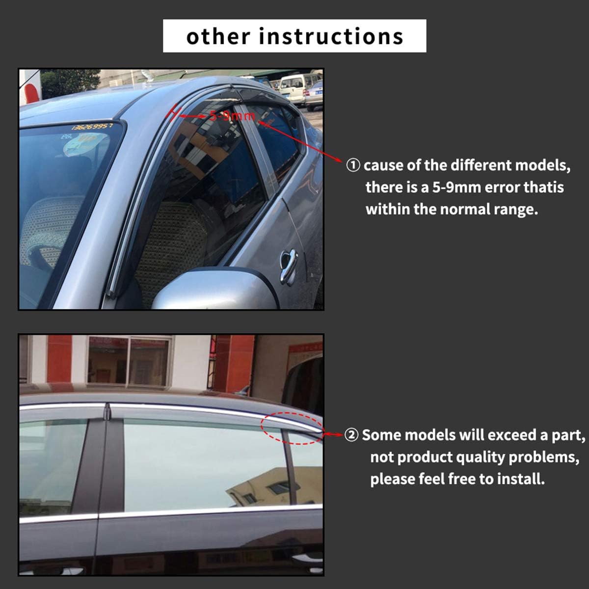 Smoke Tape-On Outside Window Visors Pack of 2 N6997
