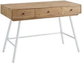 White Wood and Metal Three Drawer Desk L432840