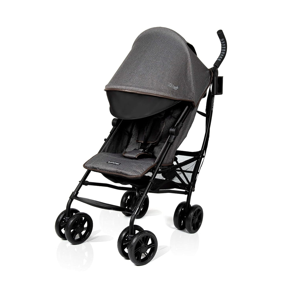 Matte Black Lightweight Umbrella Stroller with Oversized Canopy and Compact Fold S110