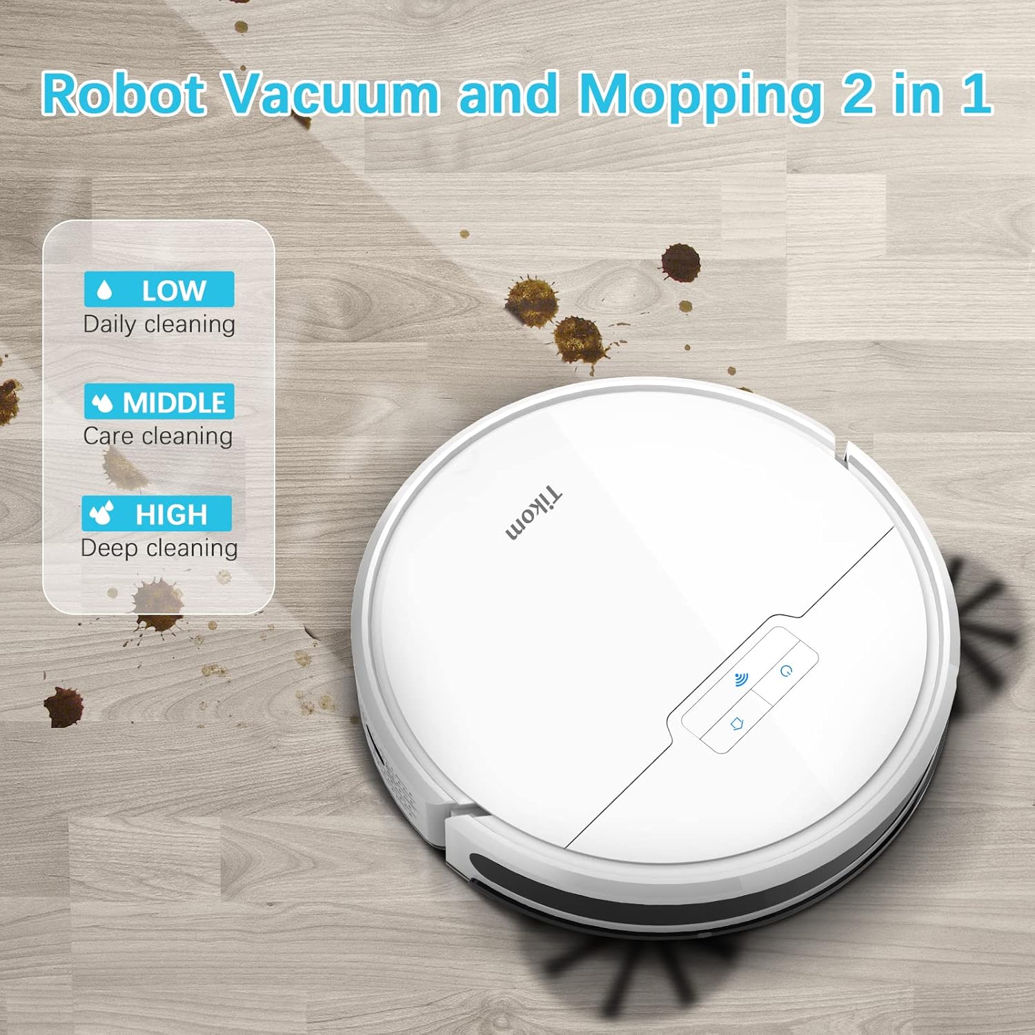 White Robot Vacuum and Mop, 2700Pa L556