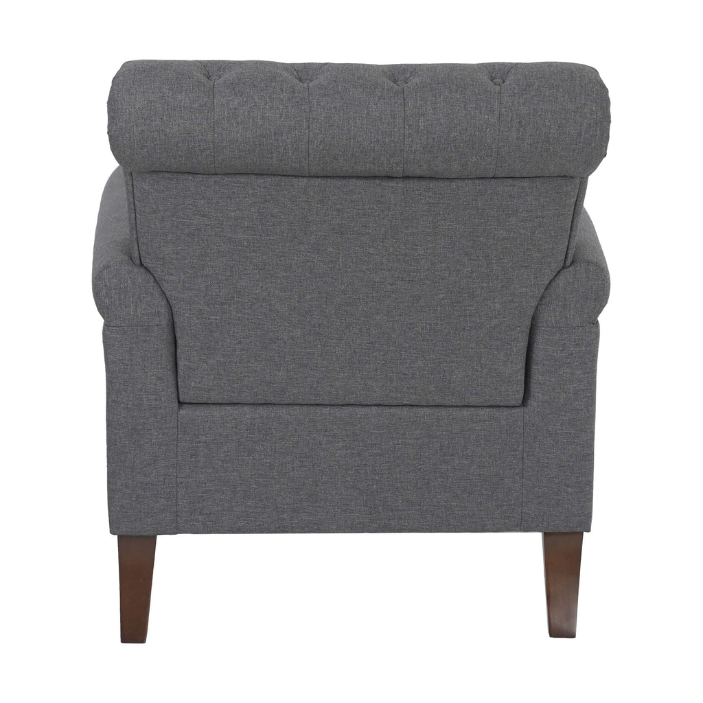 Dark Gray Linen Fabric Accent Arm Chair Z649