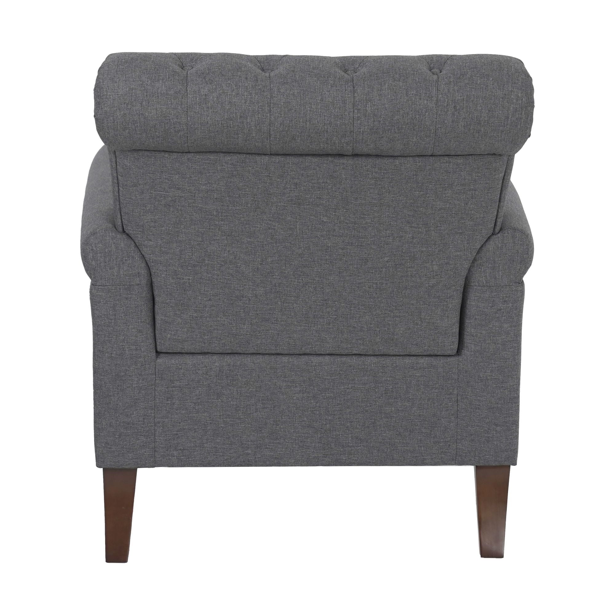 Dark Gray Linen Fabric Accent Arm Chair Z649